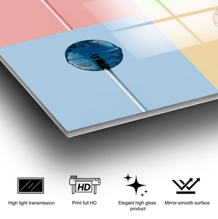 Wallity UV-843 Pintura Decorativa de Vidrio Templado Multicolor 50 x 50 cm